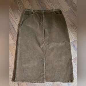 Sag Harbor Sports Tan Corduroy Midi Skirt